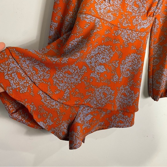 Relipop Womens Floral Print Romper Ruffle Hem Romper - Picture 10 of 11